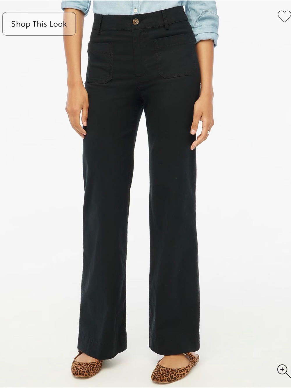 J. Crew Lizzie Black Wide Leg Pants, Cotton and Linen Blend, Size 30